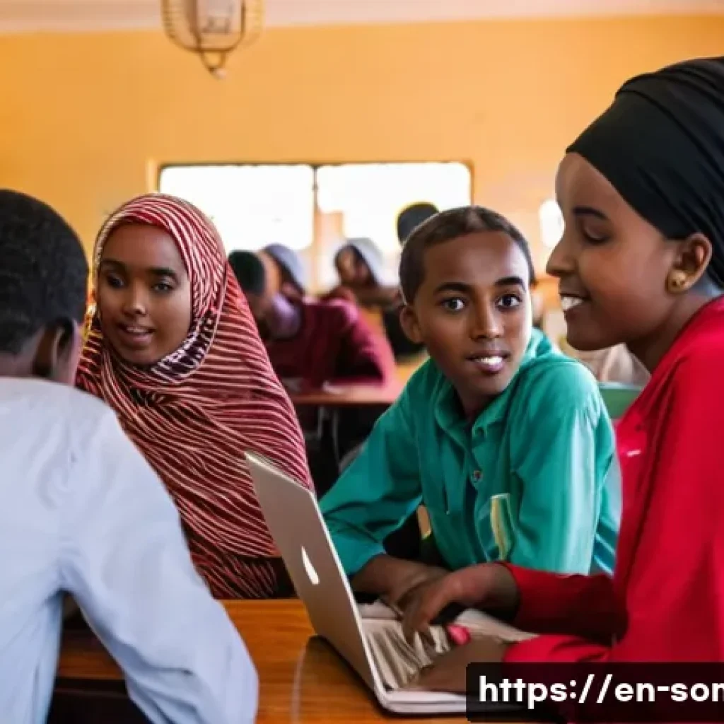 소말릴란드에서 영어 사용 가능성 - **A Vibrant University Cafe in Hargeisa:**
    A bustling indoor cafe scene on a university campus i...